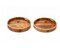 Handcrafted Round Wooden Serving Tray – Rustic Engraved Decorative Tray| Set of 2